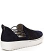 Color:Navy - Image 3 - Erin Suede Perforated Slip-On Sneakers