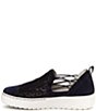 Color:Navy - Image 4 - Erin Suede Perforated Slip-On Sneakers