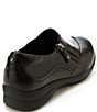 Color:Black - Image 3 - Thea Leather Side Zip Slip On Sneakers