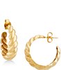 Color:14K Yellow Gold - Image 1 - 14K Gold Half Twist Hoop Earrings