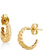 Color:14K Yellow Gold - Image 2 - 14K Gold Half Twist Hoop Earrings