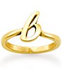 Color:B - Image 1 - 14k Gold Script Initial Ring