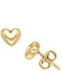 Color:14K Gold - Image 2 - 14K Gold Solid Heart Stud Earrings