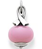 Color:Sterling Pink - Image 1 - Breast Cancer Awareness Ribbon Finial with Pink Charm