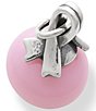 Color:Sterling Pink - Image 2 - Breast Cancer Awareness Ribbon Finial with Pink Charm