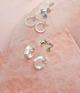 Color:Sterling Silver - Image 2 - Classic Hammered Small Hoop Earrings