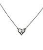 Color:A - Image 1 - Delicate Heart Initial Sterling Silver Necklace