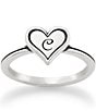 Color:C - Image 1 - Delicate Heart Initial Ring