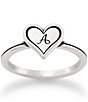Color:A - Image 1 - Delicate Heart Initial Ring