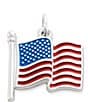 Color:Sterling Mulitcolor - Image 1 - Enamel American Flag Charm