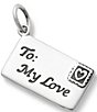 Color:Sterling Red - Image 1 - Enamel and Sterling Silver Love Letter Charm