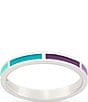 Color:Sterling Silver - Image 2 - Enamel Mosaic Stacker Multi Color Band Ring