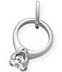 Color:Silver/Crystal - Image 1 - Engagement Ring Charm with Cubic Zirconia
