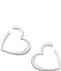 Color:Sterling Silver - Image 1 - Forged Heart Hoop Earrings