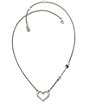 Color:Silver - Image 1 - Love Struck Heart Necklace
