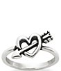 Color:Silver - Image 1 - Loves Arrow Ring