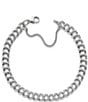 Color:Sterling Silver - Image 3 - Medium Double Curb Chain Charm Bracelet