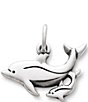 Color:Silver - Image 1 - Mother and Baby Dolphin Sterling Silver Charm