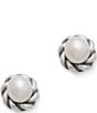 Color:Silver/Pearl - Image 1 - Petite Freshwater Cultured Pearl Stud Earrings