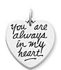 Color:Sterling Silver - Image 1 - Sterling Silver #double;You Are Always in My Heart#double; Charm