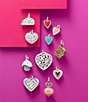 Color:Sterling Pink - Image 3 - Two Hearts Together Art Glass Charm