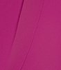 Color:Fuchsia - Image 4 - Petite Size 3/4 Dolman Sleeve Boat Neck Drape Front Tie Waist Blouson Dress