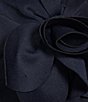Color:Navy - Image 3 - Petite Size Cap Sleeve Boat Neck Rosette Detail Scuba Dress
