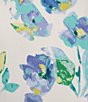 Color:Ivory Blue - Image 3 - Petite Size Short Puff Sleeve Boat Neck Floral Scuba Dress