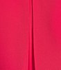 Color:Cherry - Image 3 - Petite Size Sleeveless Surplice V-Neck Chiffon Pleated Blouson Faux Wrap Dress