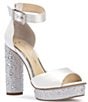 Color:White - Image 1 - Bridal Collection Everyn Platform Rhinestone Dress Sandals