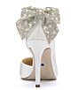 Color:White - Image 3 - Bridal Collection Prizma Rhinestone Pearl Bow Back Satin d'Orsay Pumps
