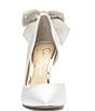 Color:White - Image 5 - Bridal Collection Prizma Rhinestone Pearl Bow Back Satin d'Orsay Pumps