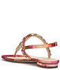 Color:Pink/Red Multi - Image 3 - Dehna Printed Jewel Embellished T-Strap Sandals