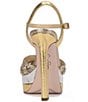 Color:Silver/Gold - Image 3 - Inaia Metallic Colorblock Embossed Braided Platform Pumps