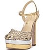 Color:Silver/Gold - Image 5 - Inaia Metallic Colorblock Embossed Braided Platform Pumps