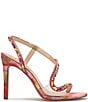 Color:Pink/Red Combo - Image 2 - Jaycin Marble Print Rhinestone Dress Sandals