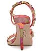 Color:Pink/Red Combo - Image 3 - Jaycin Marble Print Rhinestone Dress Sandals