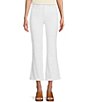 Color:White - Image 1 - Love Song High Rise Cropped Frayed Hem Flare Leg Jeans