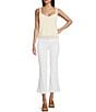 Color:White - Image 3 - Love Song High Rise Cropped Frayed Hem Flare Leg Jeans