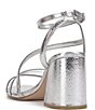 Color:Silver - Image 4 - Reyvin Embossed Strappy Block Heel Sandals