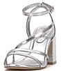 Color:Silver - Image 5 - Reyvin Embossed Strappy Block Heel Sandals