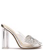 Color:Clear - Image 2 - Saidah2 Pearl and Rhinestone Bow Clear Dress Sandals