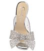 Color:Clear - Image 6 - Saidah2 Pearl and Rhinestone Bow Clear Dress Sandals