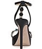 Color:Black - Image 3 - Saigee Leather Embellished T-Strap Platform Dress Sandals