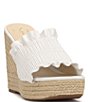 Color:Bright White - Image 1 - Serilda Espadrille Ruffle Wedge Sandals