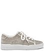 Color:White - Image 2 - Silesta Rhinestone Lace-Up Platform Sneakers