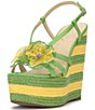 Color:Bright Green - Image 5 - Visela Flower Platform Wedge Sandals