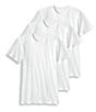 Color:White - Image 1 - Signature Pima Cotton Crewneck T-Shirts 3-Pack