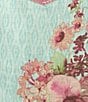 Color:Ice Blue - Image 6 - Linen Blend Floral Print Embroidered Beaded Split V-Neck 3/4 Sleeve Hi-Low Hem Tunic