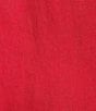 Color:Red - Image 5 - Linen Point Collar Roll Tab Sleeve Dress